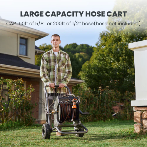 Garden Hose Reel Cart-2 Wheels-Metal-Heavy Duty - Image 2