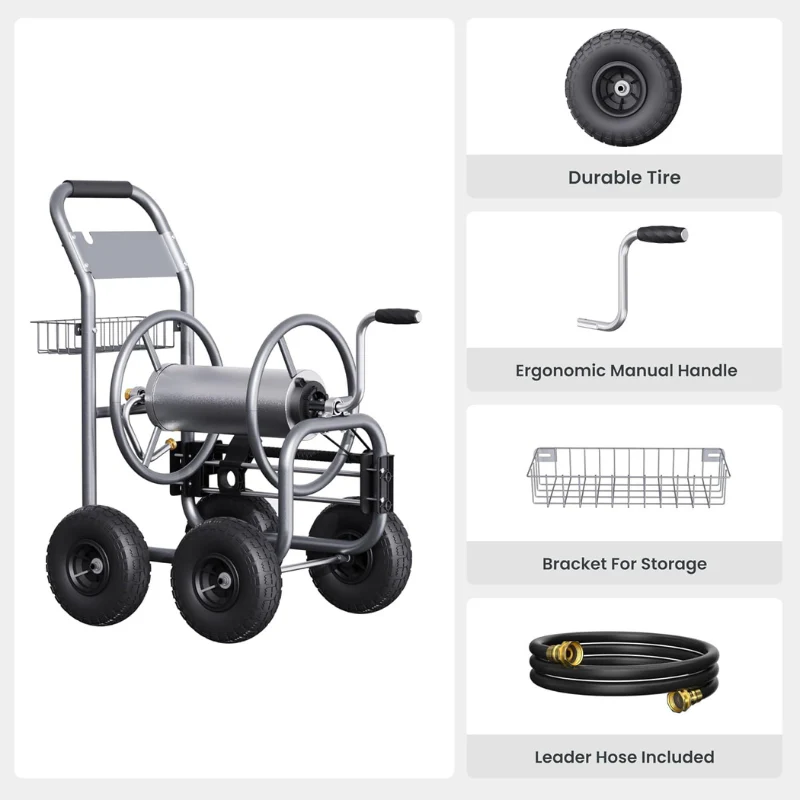 Garden Hose Reel Cart-4 Wheels-Heavy Duty - Image 9