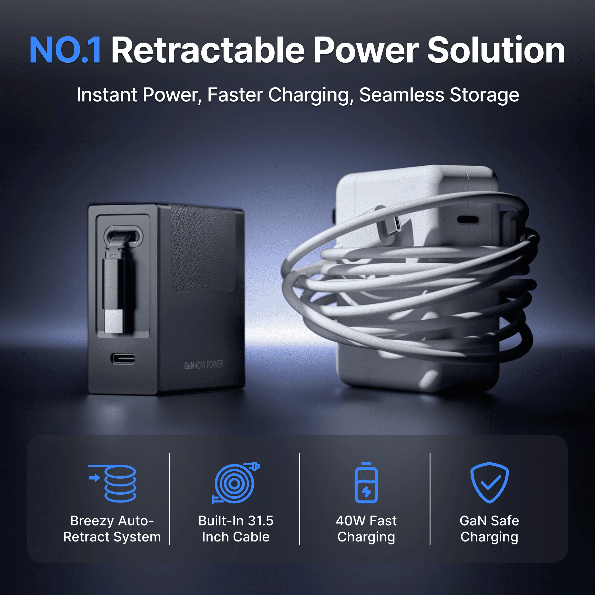 Gitryin Retractable 40W Charger - Micro Cable - Image 13