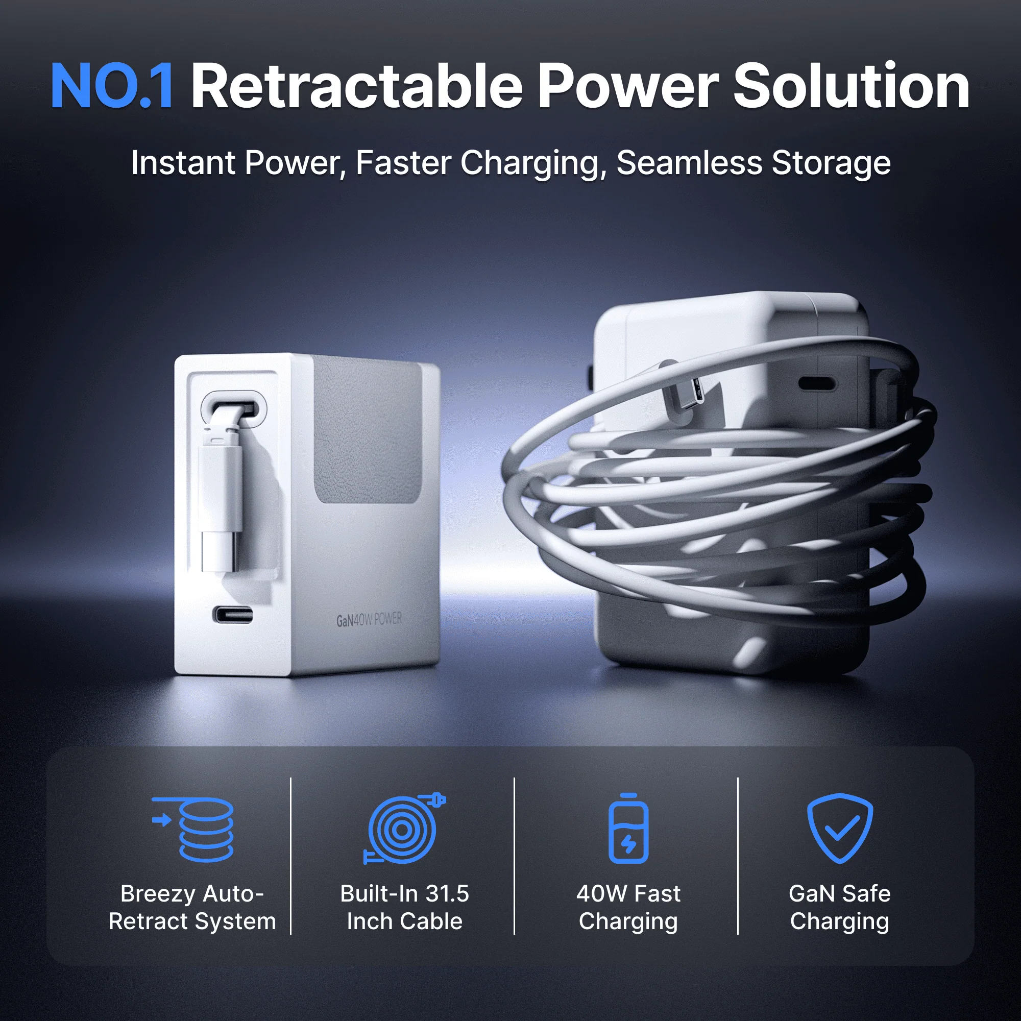 Gitryin Retractable 40W Charger - Micro Cable - Image 2
