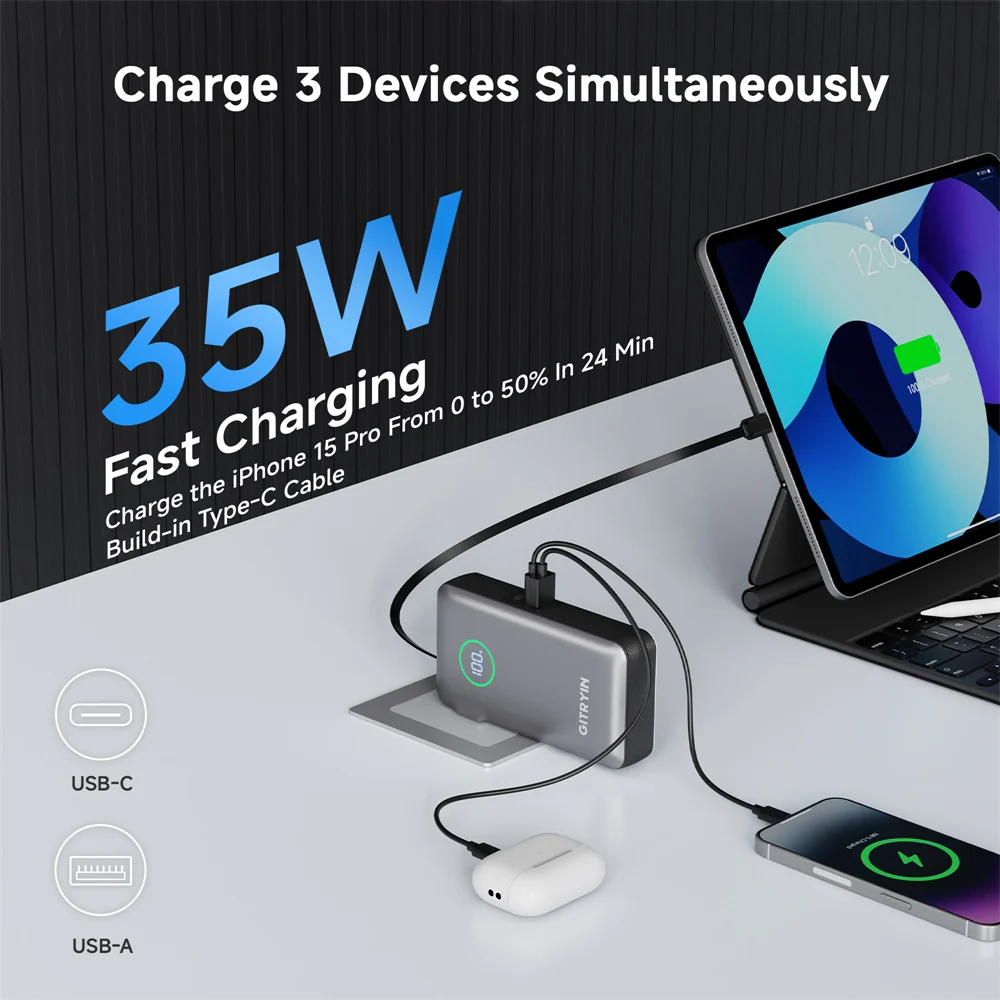 Gitryin Retractable Power Bank for 3C Devices - Image 6