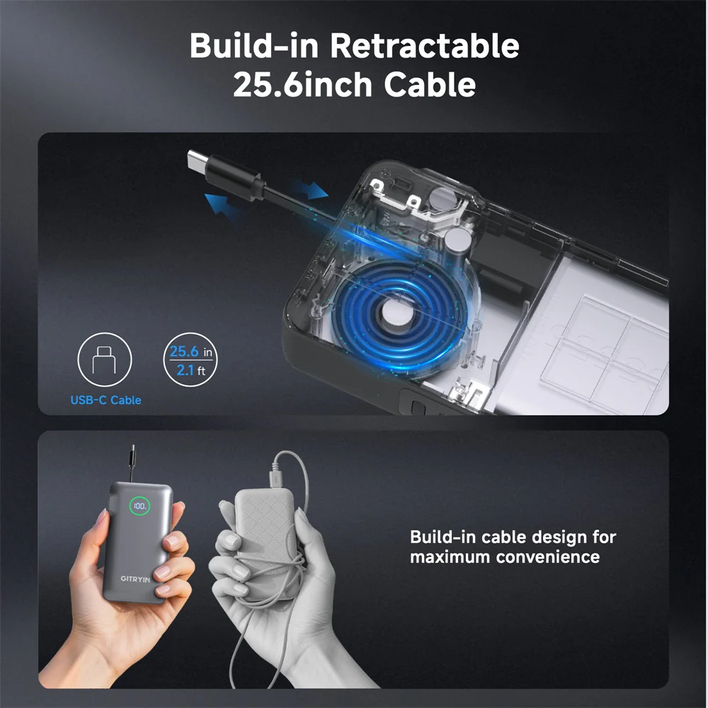 Gitryin Retractable Power Bank for 3C Devices - Image 7