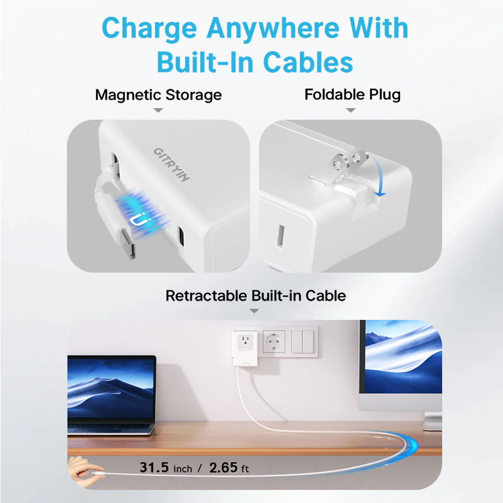 Gitryin Retractable Travel Adapter 5-in-1 - Image 4