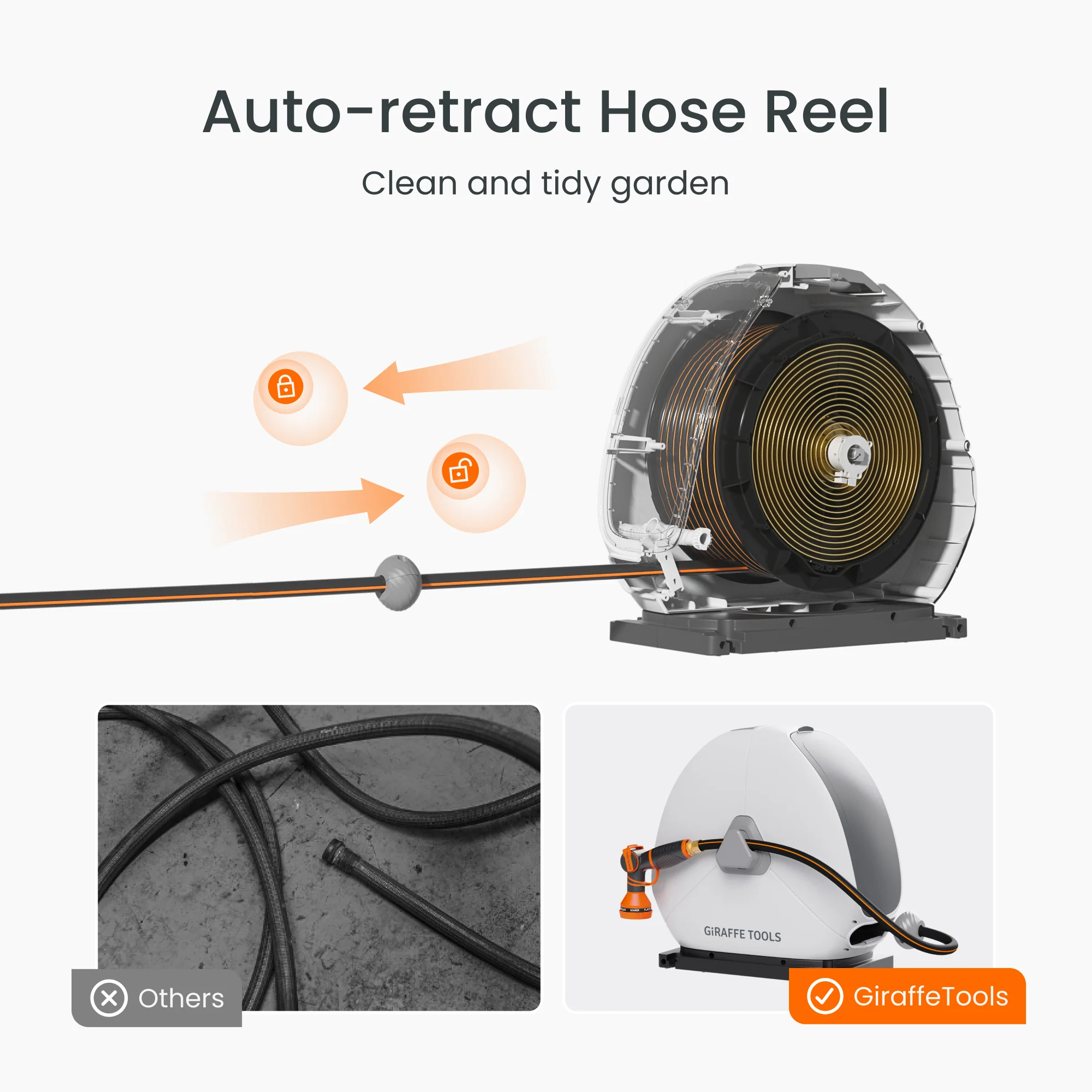 Ground-Mounted Retractable Hose Reel-5/8in-92ft - Image 4