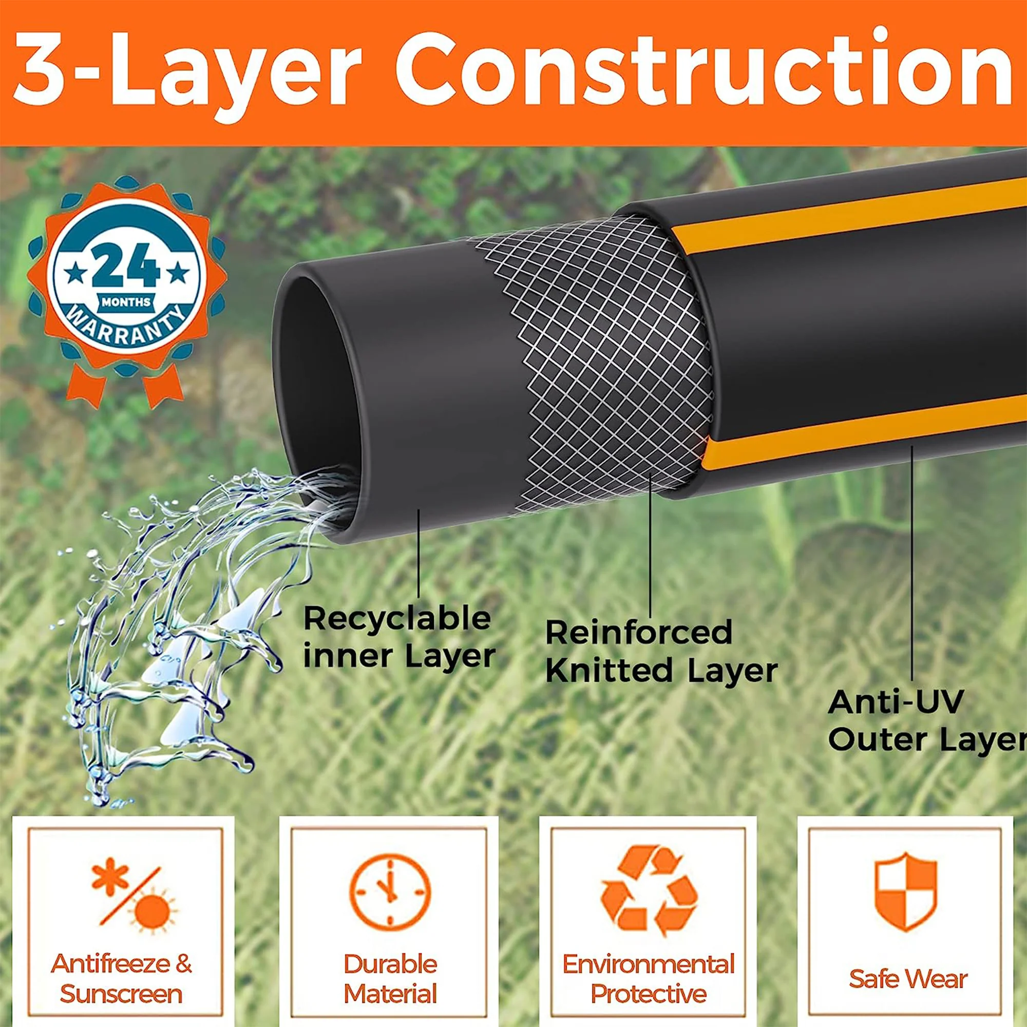 5/8" Hybrid Garden Hose 3ft-100ft - Image 3