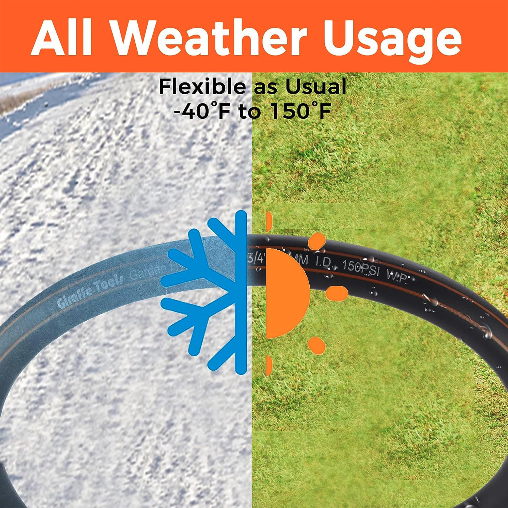 3/4" Hybrid Garden Hose with Swivel Handle 12ft-100t - Image 3