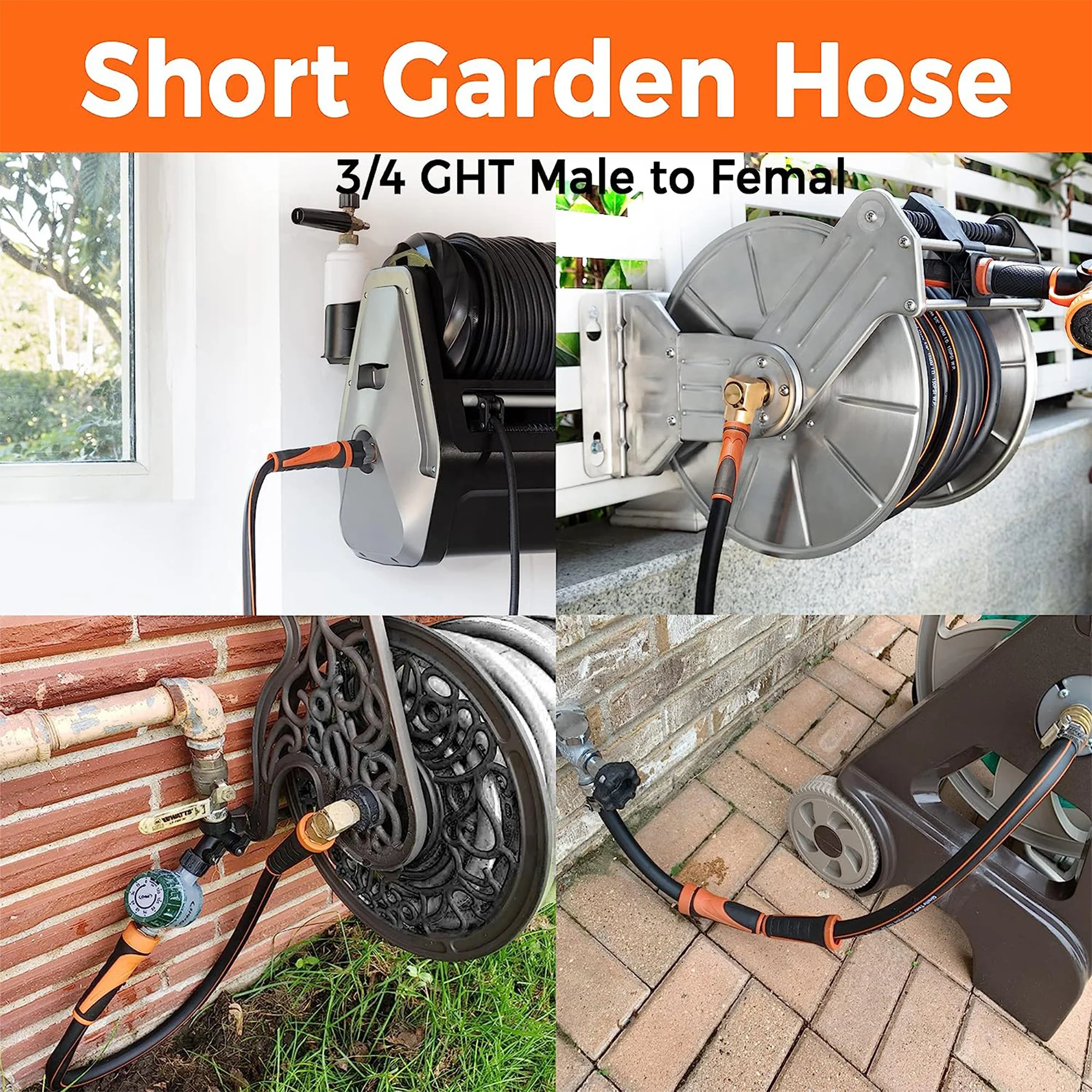 5/8" Hybrid Short Garden Hose 3ft-5ft - Image 4