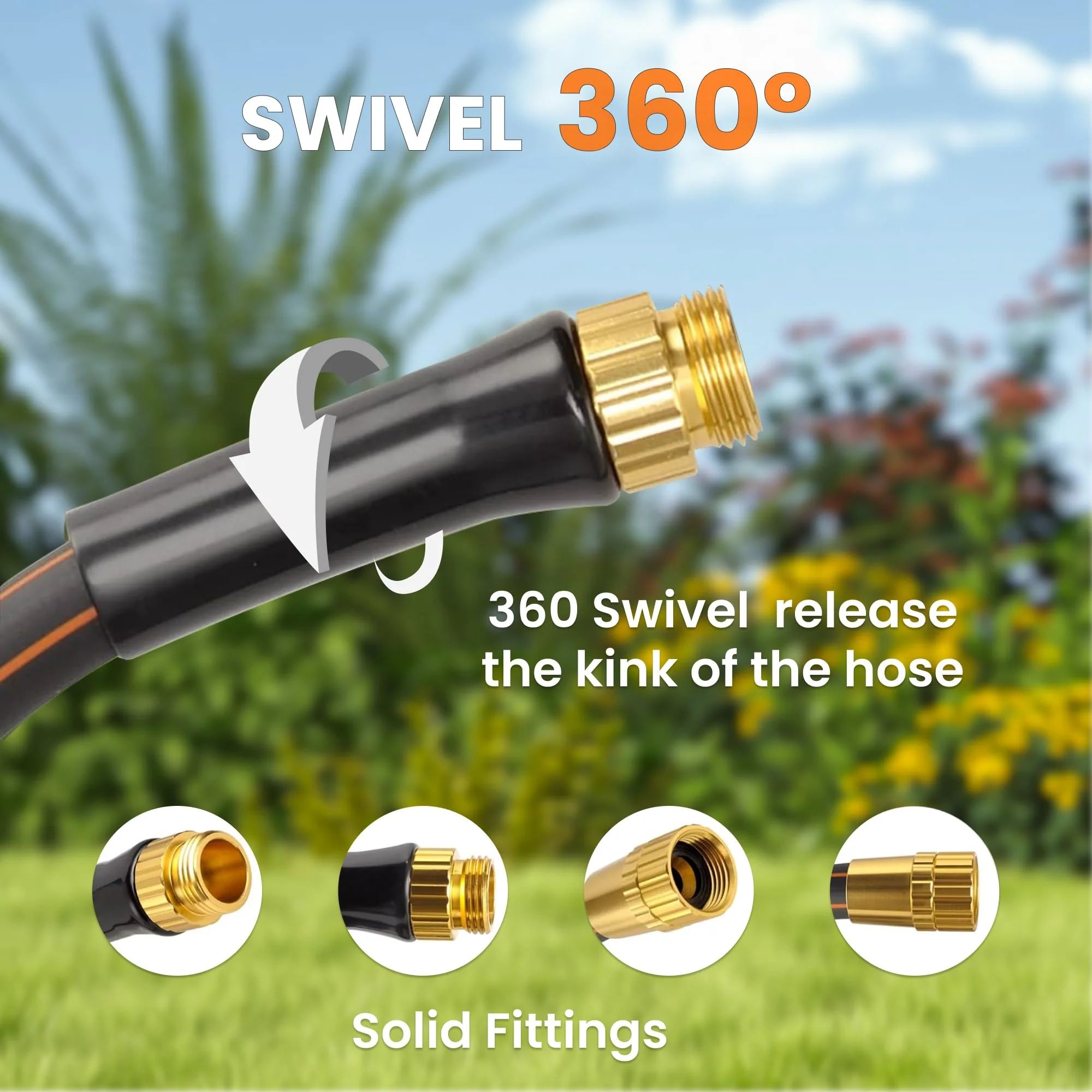 5/8" New Hybrid Garden Hose 10ft-100ft - Image 2