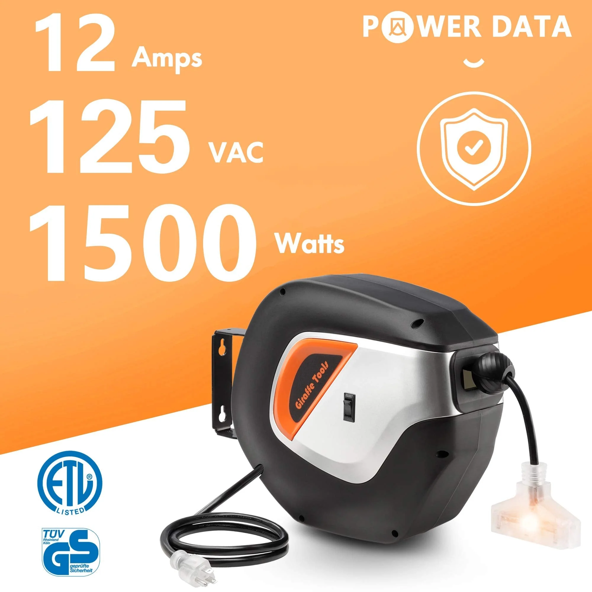 Retractable Extension Cord Reel-12/14/16 AWG - Image 9