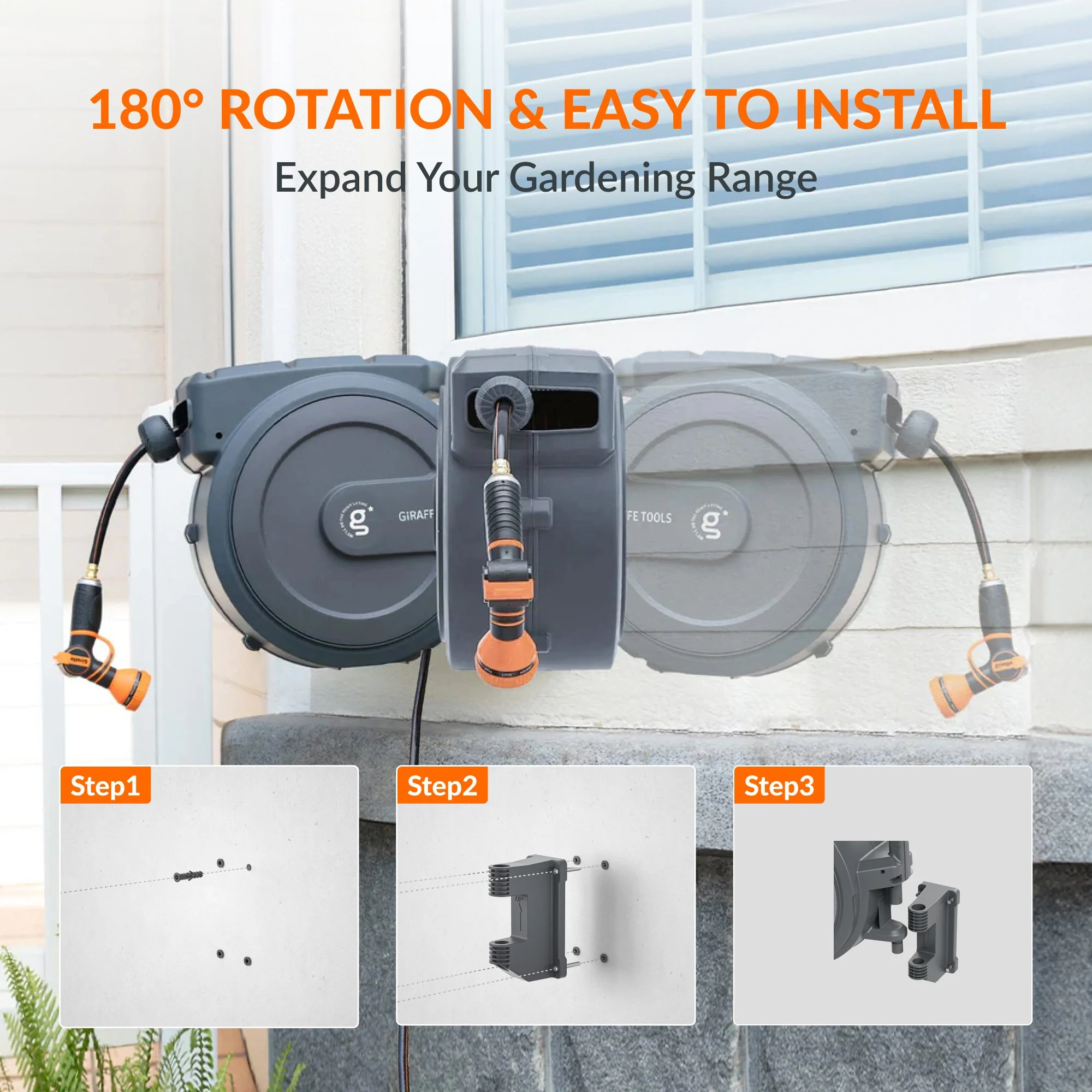 Retractable Garden Hose Reel-1/2in-100ft - Image 5