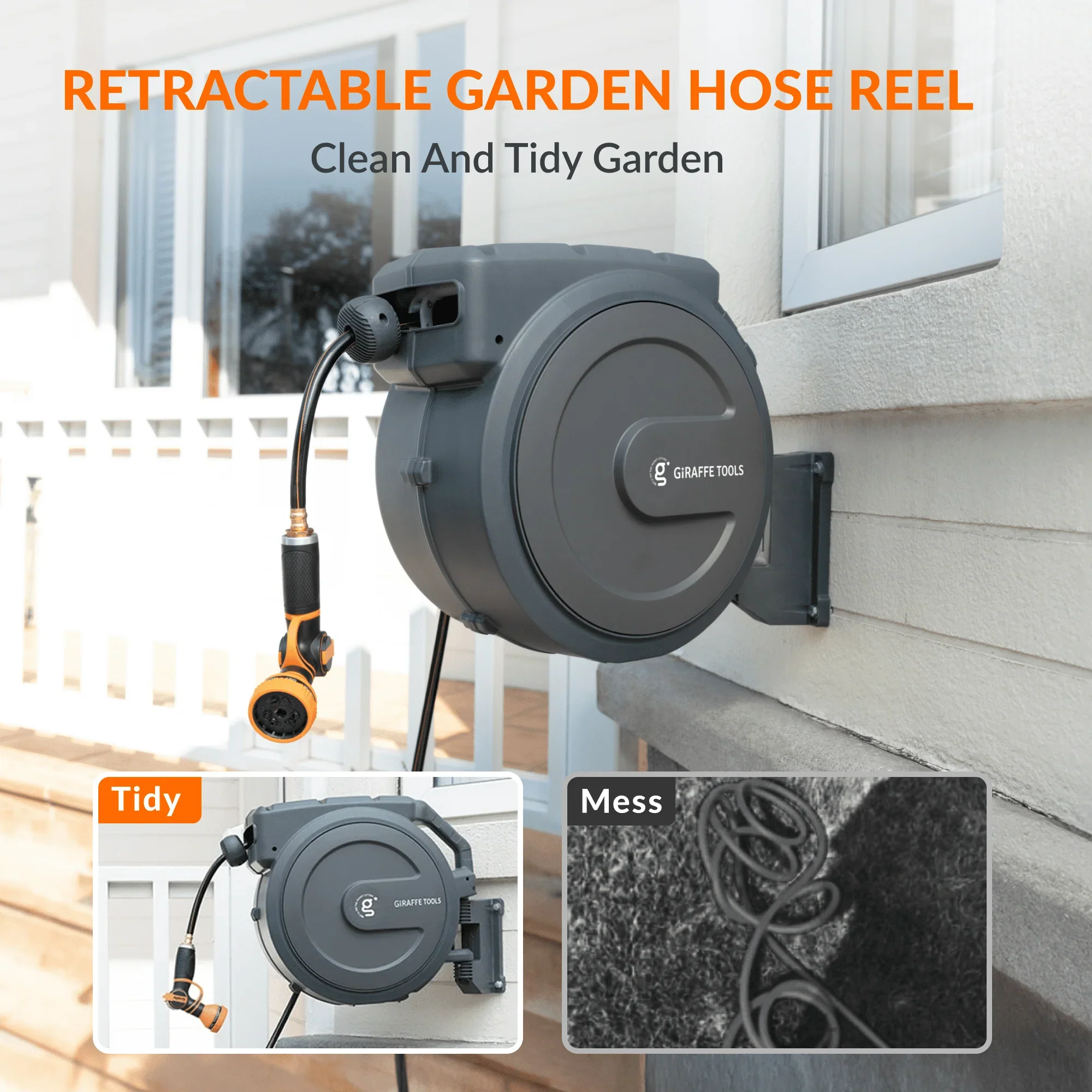 Retractable Garden Hose Reel 62ft-155ft - Image 3