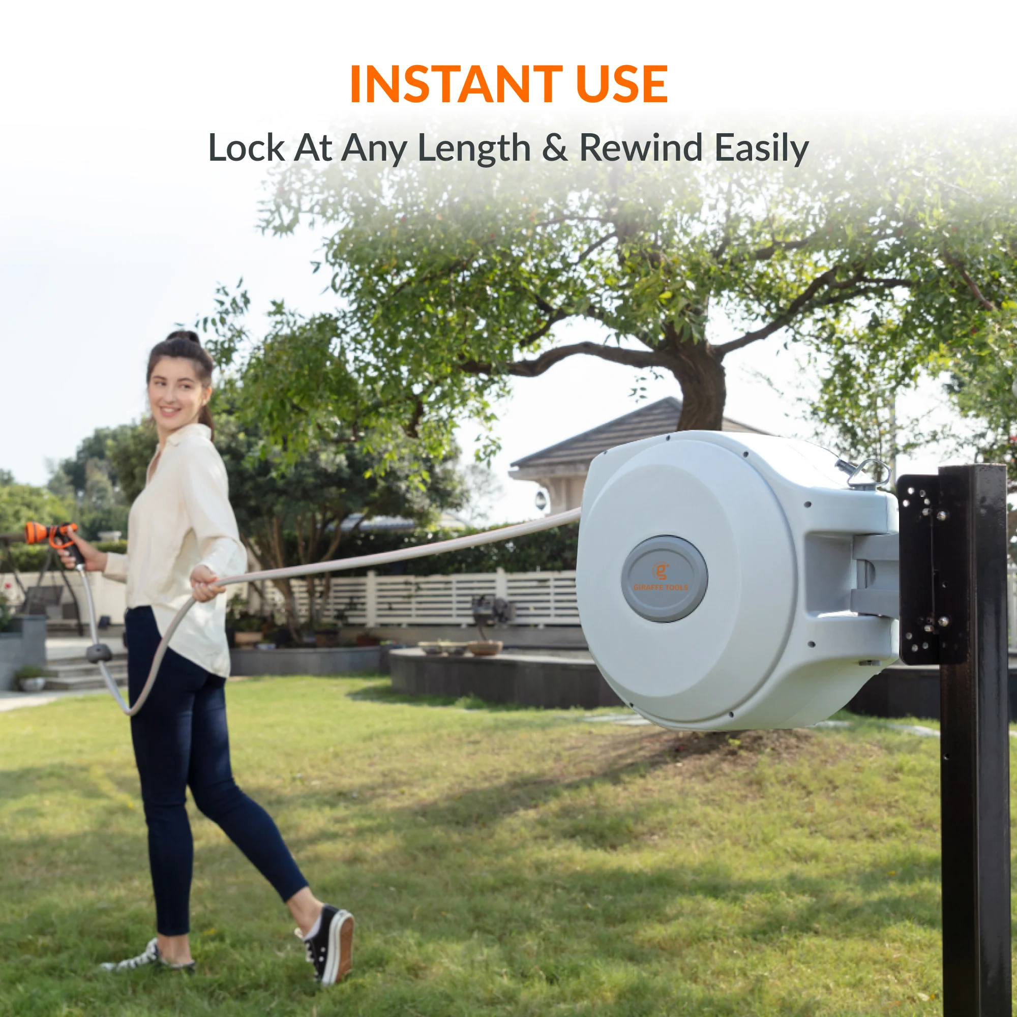 Retractable Garden Hose Reel-5/8 in-65ft - Image 4