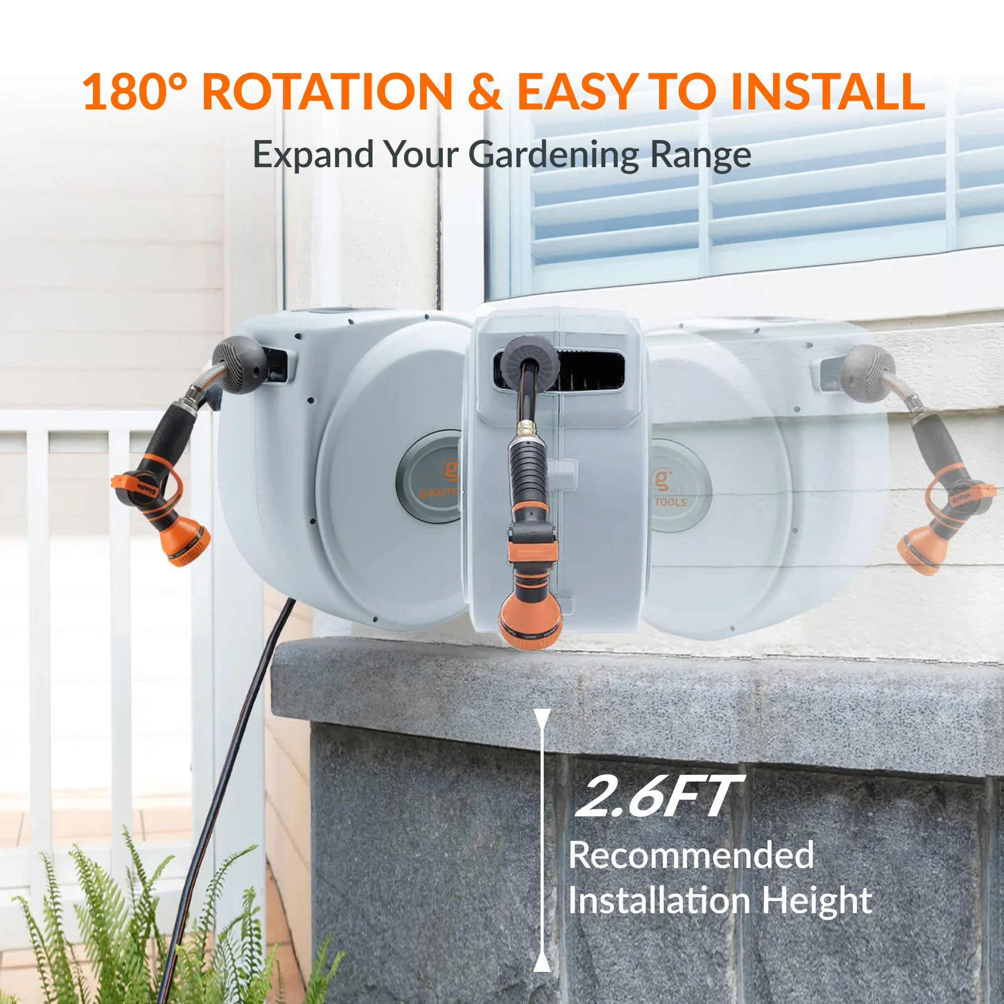 Retractable Garden Hose Reel-5/8 in-65ft - Image 5