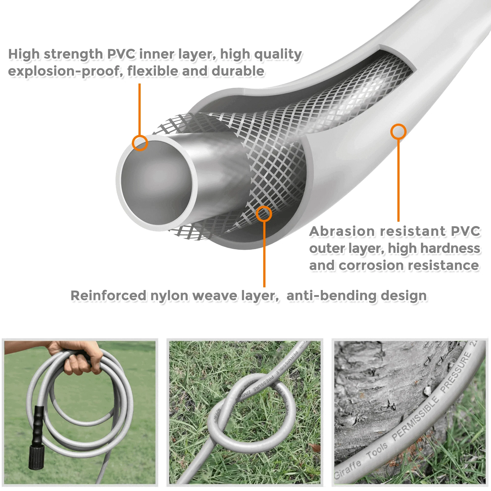 Super Flexible Power Washer Hose 25ft-100ft - Image 4